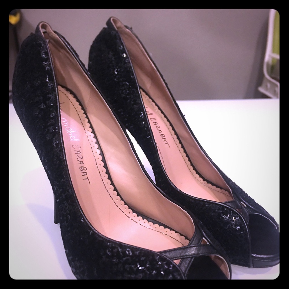 Jean-Michel Cazabat Otera sequined peep toe pumps